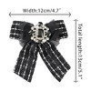 INSPIRE CHIC Women's Pre-Tied Neck Tie Tweed Ribbon Plaid Bowknot Brooch Pin with Rhinestones - 2 of 4