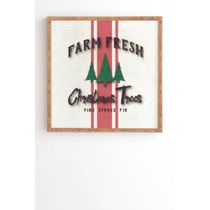 30" x 30" Monika Strigel Farmhouse Shabby Sign Fresh Trees Bamboo Framed Wall Art - Deny Designs: Modern Canvas, Seasonal Decor - 1 of 4