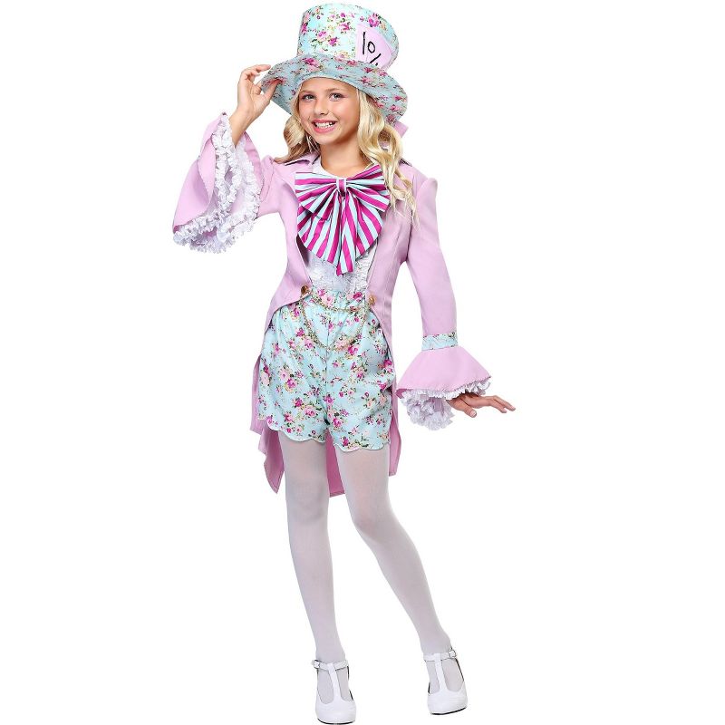 HalloweenCostumes.com Pretty Mad Hatter Girls Costume, 1 of 6