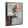Stupell Industries Robin Bird & Winter Scene Black Framed Giclee Art - 3 of 4