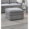 Contemporary 1pc Ottoman Modular Plush Chair Sectional Sofa Living Room Furniture Granite Morgan Fabric- Suede - 4 of 4