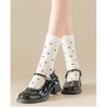 Anna-Kaci Women's 4 Pairs Knit Socks with Polka Dot Pattern Ribbed Cuffs Soft Stretch Fabric - 3 of 4