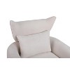 Beige Classic Mid-Century 360 Degree Swivel Armchair, Teddy Fabric - 3 of 4