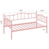 Metal Twin DayBed with Trundle, Sofa Bed Frame with Pull Out Trundle, Steel Slatted Support Platform Bed, Daybed for Bedroom Living Room Small Spaces - 3 of 4