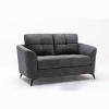 TiramisuBest 45" Dark Gray Loveseat with Solid Wood Frame, Espresso Arms, Full Foam Cushion for Living Room and Bedroom - 3 of 4