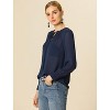 INSPIRE CHIC Women's Tie Neck Long Sleeve Chiffon Blouse - 3 of 4