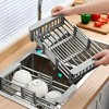 LunaLulinlk Adjustable Over-The-Sink Dish Drying Rack with Stainless Steel Drain Basket - Portable & Telescopic Space-Saving Solution - 2 of 4