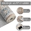 Acekool 8x10 Vintage Washable Area Rug, Non-Slip, Low Pile, Stain-Resistant Floral Foldable Carpet for Living Room, Bedroom, Orange - 4 of 4