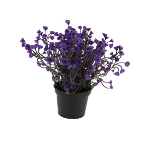 Unique Bargains Artificial Plants Bellflower Decorative Pot Plastic 2.95"x2.95"x6.69" 1 Pc - 1 of 4