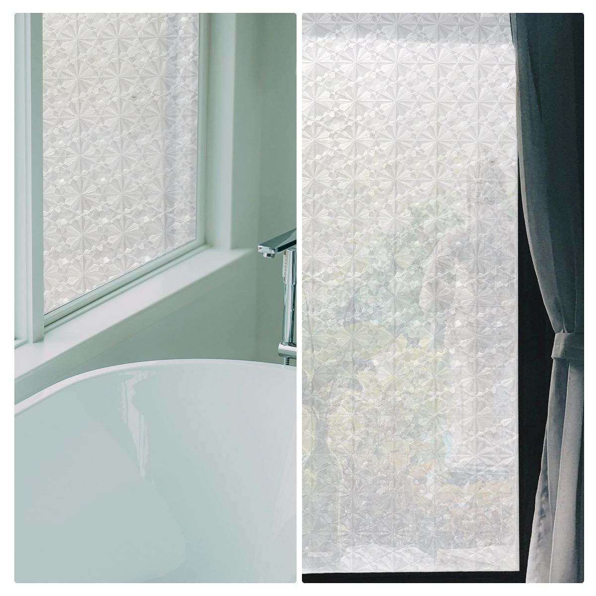 Unique Bargains Diamonds Pattern Window Privacy Film 39.37"L x 17.72"W Clear 1 Pc - thumbnail 6