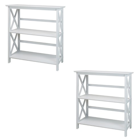White Casual Home Montego 3-Shelf Bookcase 