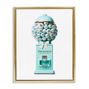 Stupell Industries Turquoise Fashion Candy Black Floater Framed Canvas Wall Art - 1 of 4