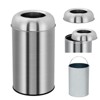 Open Top Trash Can, Outdoor Indoor Round Garbage Can with Removable Inner Wastebasket - 2 of 4
