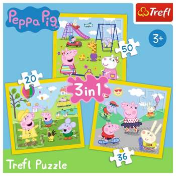 Trefl PeppaPig 3 in1 Jigsaw Puzzle - 106pc: Family Activity, Creative Thinking, Cardboard Material, Ages 3+