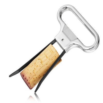 Silver Twin Prong Wine Bottle Opener with Chrome Handle