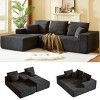 Modular Corduroy Sectional Sofa with Chaise Lounge,  Modern Oversized Convertible Cloud Couch with Deep Seats for Living Room – The Pop Home - 2 of 4
