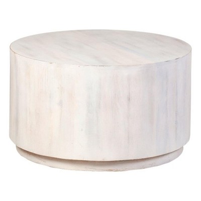Carolina Living Christa 2-Drawer 30" Round Coffee Table - Whitewash