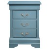 HomeStock Teal Nightstand 29x21x16 with Three Spacious Drawers, Vibrant Bedside Table for Bedroom Storage and Colorful Stylish Accent - 3 of 4