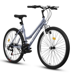 Okak 24/26IN Mountain Bike with Carbon Steel Frame, Adult Bike with 21-Speed System and Dual V-Brake, Kids Dirt Bike for Adult and Teens - 1 of 4