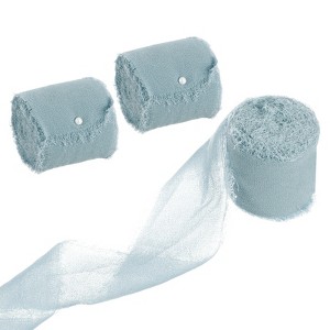 Unique Bargains Gift Wrapping Wedding Decorative Soft Chiffon Ribbon 3 Rolls - 1 of 4