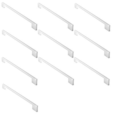 Polished Chrome Modern Cabinet Pulls with Mounting Hardware, 10 Pack
