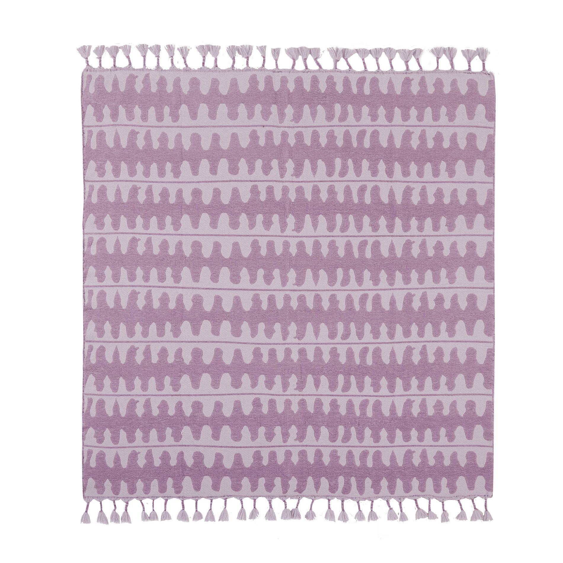 50"x60" Himaya Throw Blanket Purple - Jungalow by Justina Blakeney: Bohemian Style, Woven Acrylic Polyester Mix with Tassels