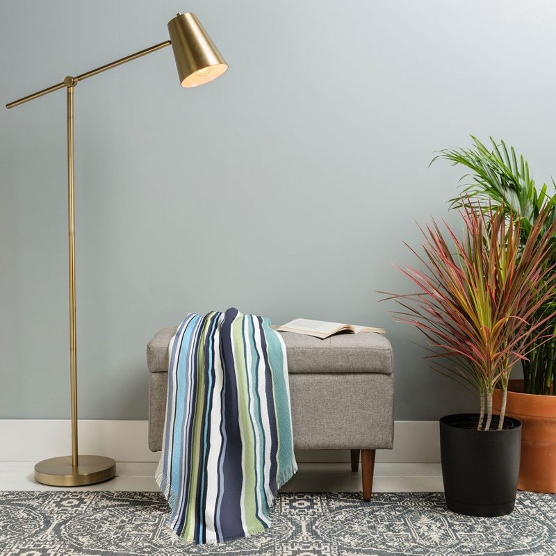 Sheila Wenzel-Ganny Lavender Mint Blue Stripes Woven Throw Blanket - Deny Designs, 2 of 3