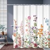 LunaLulinlk Floral Shower Curtain,Spring Colorful Flowers Waterproof Fabric Bathroom Curtain with Hooks - 2 of 4