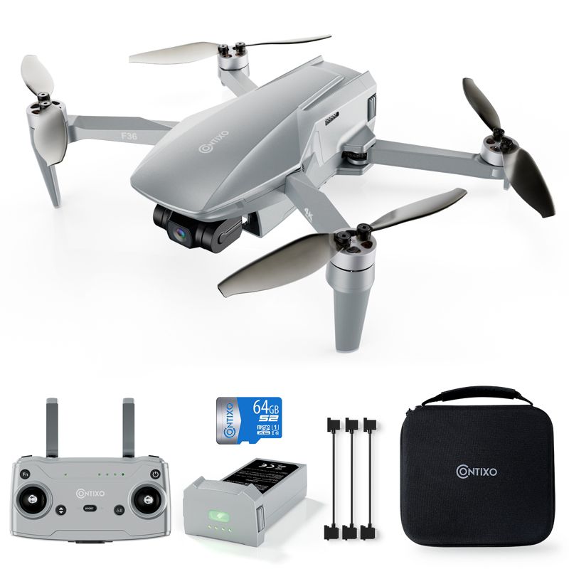 Contixo F36 Silver Horizon FPV Drone with 4K Camera & 64GB Card, 1 of 17