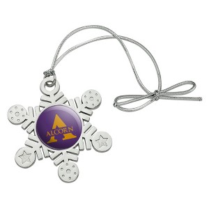 Alcorn Primary Logo Metal Snowflake Christmas Tree Holiday Ornament - 1 of 3