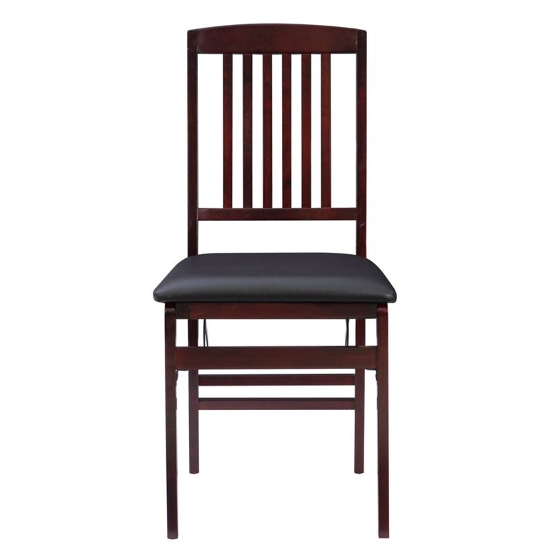 Set of 2 Triena Mission Back Faux Leather Folding Chair Espresso - Linon, 5 of 19