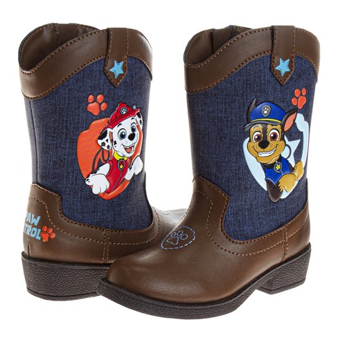 Nickelodeon Paw Patrol Cowboys Boots. Toddler Little Kids Color Brown Blue 9