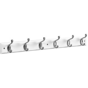 National Hardware 27 in. L Satin Nickel White Wood Satin Nickel and White Hook Rack - Case of 4 - 1 each - 1 of 1