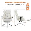 Gulches Executive Home Office Desk Chair Ergonomic High Back with Footrest and Lumbar Support, White - 3 of 4