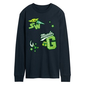 Men's - Star Wars - The Mandalorian Mando Letterman Long Sleeve Graphic T-Shirt - 1 of 3