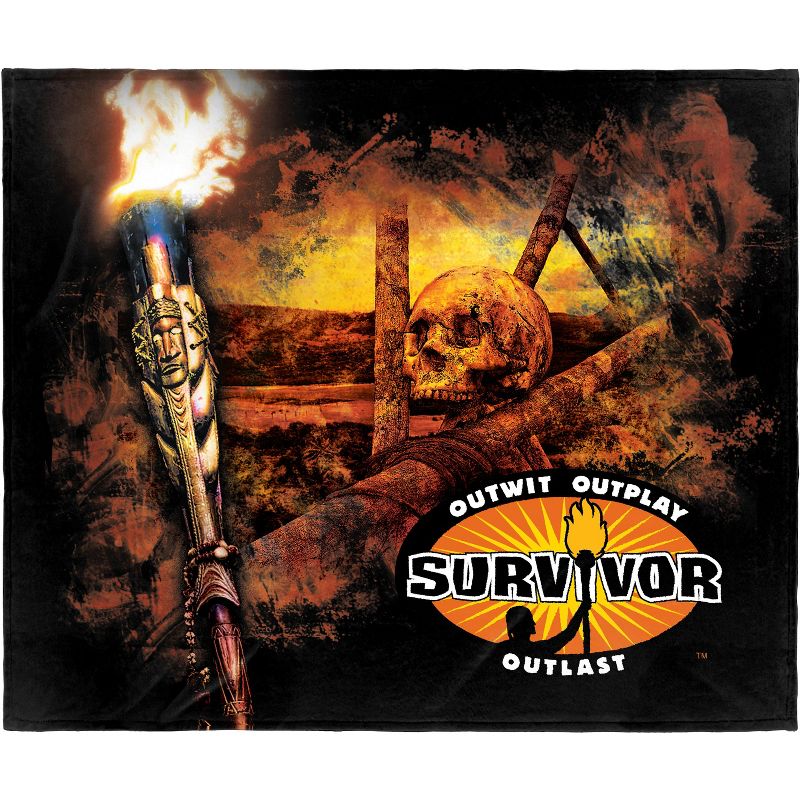 Survivor TV Series Outwit Outplay Outlast Super Soft Plush Fleece Throw Blanket Multicoloured, 1 of 6