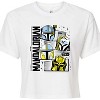 Women's - Star Wars - The Mandalorian Mando Helmet Grid Cropped Graphic T-Shirt - 2 of 4