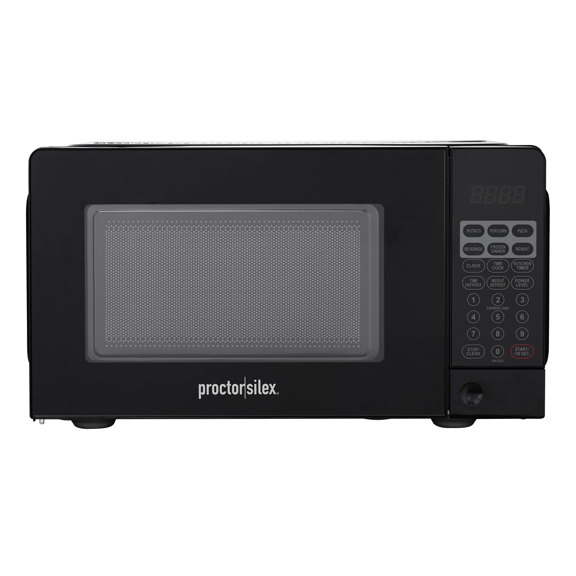 Proctor Silex 700W 0.6cu ft Countertop Microwave Oven Black: Small Microwave for Dorm, Compact Kitchen Appliance