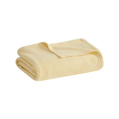 Twin Freshspun Basketweave Cotton Bed Blanket Yellow Target