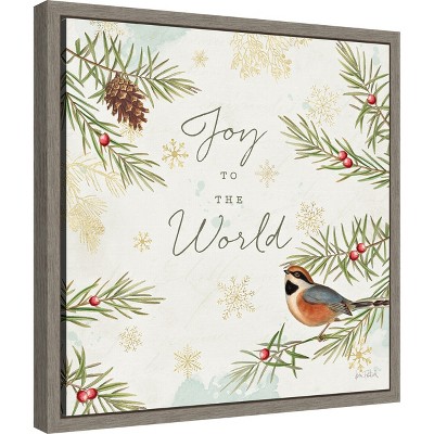 Joy to the World Christmas Bird Canvas Print