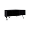45.3" Manufactured Wood Corner TV Stand with Mid-Century Modern Legs and Compact Design for Living Room and Bedroom - 2 of 4
