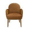 CAVINAS Mid-century Accent Chair with Rattan Armrests Lounge Chair with Wooden Legs for Living Room - 3 of 4
