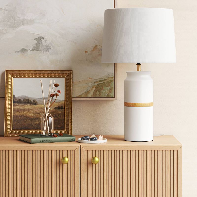 Ceramic and Wood Table Lamp (Includes LED Light Bulb) - Threshold™, 3 of 7