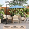 10FT Cantilever Patio Umbrella,360 Degree Rotation,Aluminum Frame Hanging Market Umbrella with Cross Base, Stable for Backyard, Garden, Porch - 3 of 4