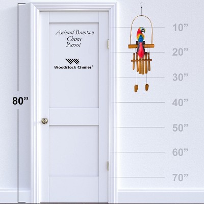 Hand-Painted Bamboo Parrot Wind Chime for Outdoor Decor
