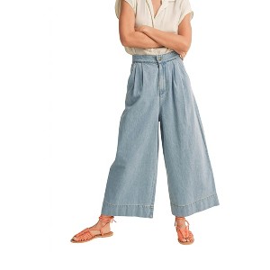 Women's Wide Leg Crop Jeans - MIOU MUSE - 1 of 4