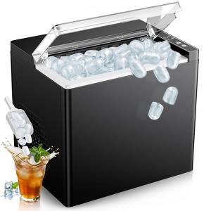 Teendow Ice Makers Countertop, 9 Ice Cubes in 6 Mins Portable Ice Maker, 2 Sizes of Bullet Ice (S/L) Small Ice Machine for Home Kitchen Camping - 1 of 4