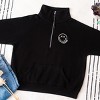 Simply Sage Market S.W.Smiley Embroidered Simple Wink Bold Quarter Zip Fleece - 3 of 4