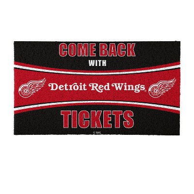 Evergreen Come Back with Tickets Detroit Red Wings 28" x 16" Woven PVC Indoor Outdoor Doormat
