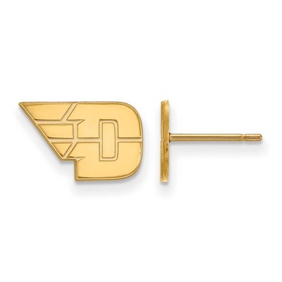 Black Bow Jewelry 14k Yellow Gold Dayton Flyers NCAA Post Earrings